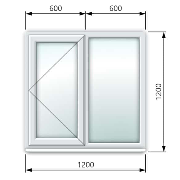 پنجره لولایی وین تک یک متر و بیست سانتی متر